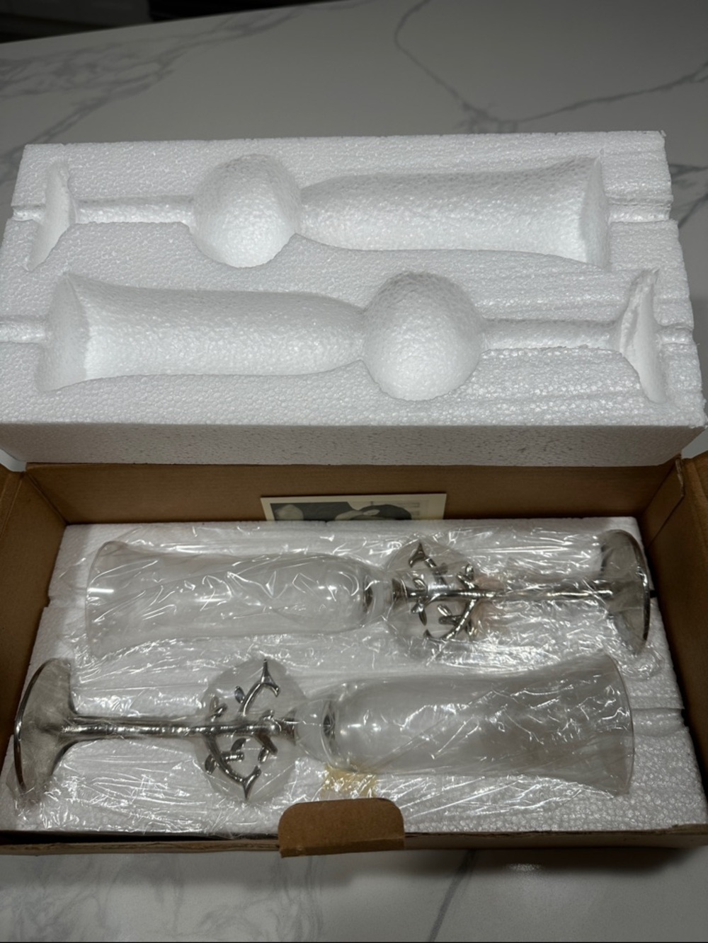 Michael Aram Champagne Flute with Gold Base. Set of 4 glasses total - Picture 2 of 2